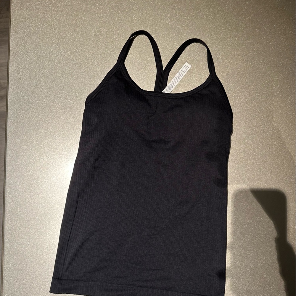 CRZ Yoga Black tank top with built in bra NWOT size 4/6